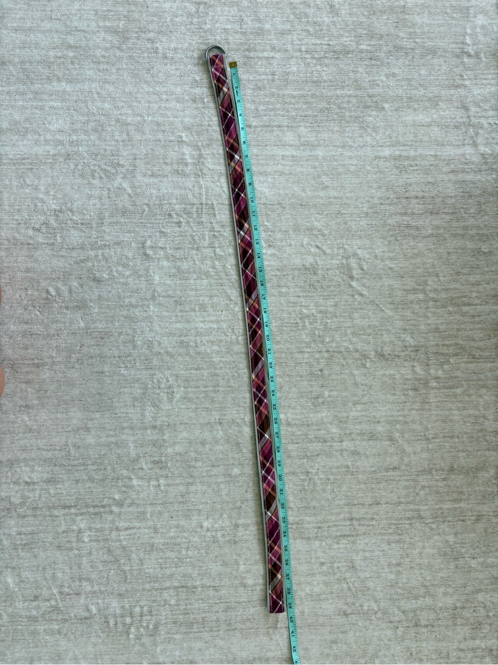Women’s Maroon, Pink Plaid D-Ring Belt - Picture 7 of 9